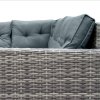 Rattan Corner Dining Set & Garden Storage Box Grey 9-Seater L Sofa Stools Glass Table Large Cushion Furniture Chest 582L Outdoor Patio Steel Frame UV Resistant FREE Waterproof Carry Bag & Rain Cover