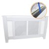 Adjustable Radiator Cover White MDF Trellised Grill Modern Cabinet Shelf 1400mm - 1920mm
