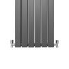 Designer Radiators 180 x 42cm Flat Panel Modern Central Heating Anthracite Grey Vertical Column Double Panel Wall Mounted Slimline Kitchen Living Room Bathroom Commercial Cleaning Brush & Fixing Kit