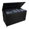 Rattan Garden Storage Black Box & Waterproof Carry Bag Large Cushion Blanket Tools Toys Furniture Chest 582L Outdoor Patio Deck Steel Frame UV & Weather Resistant Gas Assisted Lift Lid Portable Wheels