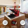 Heat Press Digital Transfer Machine Sublimation Printer 38 x 38cm Flat Clam Teflon Sheet Touchscreen Display Adjustable Pressure Ink Vinyl 250C DIY Professional T-shirt Business 10 Sublimation Sheets