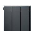 Aluminium Designer Radiator 1800mm x 475mm Vertical Double Flat Panel Column Lightweight Modern Central Heating Heater Matt Anthracite Grey Kitchen Living Room FREE Cleaning Brush Fixing Kit Brackets