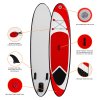 Inflatable Paddle Board Stand Up 10ft SUP Lightweight 6.75kg Water Sports Surfboard Non-Slip Deck Carry Bag Hand Pump Adjustable Paddle Elasticated Ankle Leash 3 Fins Waterproof Phone Case Repair Kit