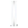Oval Panel Radiator With Mirror 1800mm x 380mm & TRV Chrome Valves Designer Double Column Vertical White Carbon Steel Wall Mounted Kitchen Living Room Cleaning Brush Fixing Kit & Brackets