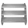 Metal Staircase 8 Section Adjustable Height 90cm / 900mm Wide Galvanised Steel Silver 8 Steps Weatherproof Grate Step Outdoor Garden Patio Modular Stairs 5mm Rod Thickness FREE Fixing Kit