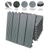 33 x WPC Decking Tiles Grey Terrace Decking Wood Plastic Composite DIY Interlocking Flooring Balcony Roof Terrace Hot Tub Outdoor Deck Tiles Click & Go Easy Clean Weather Resistant 30 x 30 cm (3 m2)