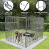 Dog Run Panels With Door Galvanised Steel Kennel Heavy Duty Walk In Animal Enclosure Pen Fence Playpen Outdoor Support Bar 5cm Bar Spacing 1.84m x 1m Modular FREE Ground Fixing Brackets & Fixing Kit