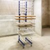 Spray Drying Rack Blue Trolley Eco Spray Paint Shop Woodworking Dry Storage 4 Heavy Duty 360 Degree Castors Mobile 15 Layers 20kg Per Layer 300kg Total Capacity Adjustable Width 175 H x 35/66 W x 55 D