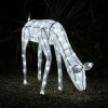 Illuminated Reindeer Deer Snowman LED Lighting Christmas Decoration Cool White Decoration Timer Advent Christmas Lighting Timer Outdoor Garden Decoration White