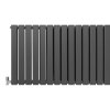 Designer Radiators 60 x 119cm Flat Panel Modern Central Heating Anthracite Grey Horizontal Column Double Panel Wall Mounted Slimline Kitchen Living Room Bathroom Commercial Cleaning Brush & Fixing Kit