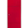 MonsterShop Metal Lockers 4 Door Storage Cupboard Red & Grey Assembled Metal Lockable Unit Filing Cabinet School Staff Gym Changing