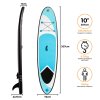 Inflatable Paddle Board Stand Up 10ft SUP Lightweight 6.75kg Water Sports Surfboard Non-Slip Deck Carry Bag Hand Pump Adjustable Paddle Elasticated Ankle Leash 3 Fins Waterproof Phone Case Repair Kit