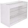 MonsterShop Pegasus Shop Counters Set & Glass Retail Showcase Cabinet Display, Brilliant White UV Protect, Melamine MDF