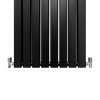Designer Radiators 180 x 56cm Flat Panel Modern Central Heating Matt Black Vertical Column Double Panel Wall Mounted Slimline Kitchen Living Room Bathroom Commercial Cleaning Brush & Fixing Kit