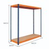 Garage Racking S-Rax Shelving Unit 2 Shelf 180cm x 180cm x 60cm Rack Heavy Duty Steel 300kg Capacity Per Shelf Adjustable Layout Boltless Assembly Rubber Feet 3 Reinforced Support Bars Warehouse