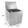 Coal Storage Bunker 500kg 772L Galvanised Steel Raised Metal Base Strengthening Bar Baffle Plate Waterproof Rust & Rodent Proof Wood Fire Sliding Door Hinged Lid Handle FREE Coal Shovel