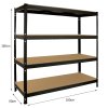 Monster Racking Q-Rax Heavy Duty Racking Garage Shelving, 360kg/shelf, 160cm x 60cm x 160cm, Black