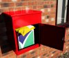 Parcel Post Box Lockable Wall Mounted Secure Large Outdoor Letter Smart Mail Drop Box Weatherproof Galvanised Steel | 5 Keys | 580 x 460 x 360mm - Red