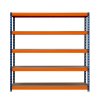 Garage Racking S-Rax Shelving Unit 5 Shelf 180cm x 180cm x 60cm Rack Heavy Duty Steel 300kg Capacity Per Shelf Adjustable Layout Boltless Assembly Rubber Feet 3 Reinforced Support Bars Warehouse