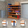 Garage Racking S-Rax Shelving Unit 6 Shelf 180cm x 180cm x 60cm Rack Heavy Duty Steel 300kg Capacity Per Shelf Adjustable Layout Boltless Assembly Rubber Feet 3 Reinforced Support Bars Warehouse