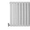 Designer Radiators 60 x 91cm Flat Panel Modern Central Heating Gloss White Horizontal Column Double Panel Wall Mounted Slimline Kitchen Living Room Bathroom Commercial Cleaning Brush & Fixing Kit