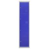 MonsterShop 3 x Metal Lockers, 4 Door Storage, Blue & Grey Metal Lockable Unit, School Staff Gym Changing Room