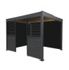 Aluminium Pergola With Anthracite Blinds, 2 x Side Panels & LED Lights - 3m x 3m