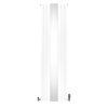 Oval Panel Radiator With Mirror 1800mm x 500mm & TRV Chrome Valves Designer Double Column Vertical White Carbon Steel Wall Mounted Kitchen Living Room Cleaning Brush Fixing Kit & Brackets