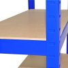8 x Blue Racking Bay Unit 5 Tier Heavy Duty Steel Metal 150kg capacity Per Shelf Garage Shelves Storage Warehouse Shed Workshop Boltless Shelving 75cm x 150cm x 30cm Free Rubber Mallet
