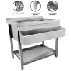 KuKoo Cocktail Bar Station Free Standing Stainless Steel Bar Sink Workstation Insulated Ice Wells