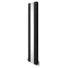 Oval Panel Radiator With Mirror 1800mm x 380mm & TRV Chrome Valves Designer Double Column Vertical Anthracite Grey Carbon Steel Wall Mounted Kitchen Living Room Cleaning Brush Fixing Kit & Brackets