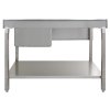 Catering Sink Stainless Steel Commercial Kitchen Restaurant Bar Utility Single Bowl Left Hand Drainer Free Standing Lower Storage Shelf Adjustable Feet Splashback 90 x 120 x 60cm FREE Strainer Plug