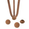 4Pcs Hairpin Table Legs DIY Furniture Upcycle Industrial Style Heavy-duty Sturdy Welded Metal Steel With FREE Screw Pack And Protector Feet Antique Copper 3 Prong Rods 28 Inch Height 12mm Thickness