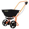 Rotary Spreader Seed Fertiliser Grass Gritter Rock Salt Lawn Garden Outdoor Sand Grit Winter Fertilizer Variable Flow 55lbs / 25kg