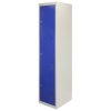 MonsterShop 3 x Blue 3 Door Metal Storage Lockers, Blue & Grey Steel Lockable Unit, Gym Changing Room School Staff Locker
