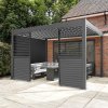 Aluminium Pergola With Anthracite Blinds, 2 x Side Panels & LED Lights - 3m x 4m