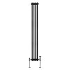 Traditional 2 Column Radiator 1800mm x 202mm Modern Central Heating Heater Matt Black Carbon Steel Vertical Wall Mounted Kitchen Living Room Bathroom Cleaning Brush Fixing Kit & Brackets