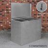 Large Storage Feed Bins 64L Galvanised Metal Waterproof Rodent Proof Outdoor Farm Garden Stables Animal Lockable Container Free Pad Lock | 3 Compartments