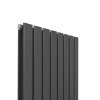 Designer Radiators 160 x 56cm Flat Panel Modern Central Heating Anthracite Grey Vertical Column Double Panel Wall Mounted Slimline Kitchen Living Room Bathroom Commercial Cleaning Brush & Fixing Kit