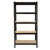 75cm Wide Racking Garage Storage Shelving Heavy Duty 5 Tier Shelf Unit (Black)