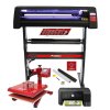 Vinyl Cutter LED Lights, Swing Heat Press Machine 38cm, Printer, Weeding Kit Sublimation Printing Transfer Start Up Customise Personalise Complete Bundle