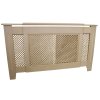 Adjustable Radiator Cover Natural Un-Finished MDF Trellised Grill Modern Cabinet Shelf 1400mm - 1920mm