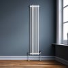 Traditional 3 Column Radiator 1800mm x 292mm Modern Central Heating Heater Gloss White Carbon Steel Vertical Wall Mounted Kitchen Living Room Bathroom Cleaning Brush Fixing Kit & Brackets