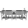 Twin Cocktail Bar Station Free-Standing Stainless Steel Insulated Ice Well Sink 360 Mixer Tap Glass Refresher Drip Tray Blender Shelf Speed Rail Shelves Gastro Pots Knife Holder FREE Boston Shaker