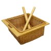 3 x Pull out Wicker Basket Drawer 600mm Kitchen Storage Solution Larder Base Unit Cupboard with Handle Rustic Beech Wood Farmhouse Style 100% Handmade Rattan FREE Fixing Kit Included