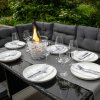 Rattan Corner Dining Set Outdoor Garden Furniture Black 9-Seater L Shape Sofa Stools Tempered Glass Table UV Protected Waterproof Grey Seat Back Cushions Patio Conservatory Lounge FREE Rain Cover