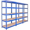 3 Racking Bays 90cm Warehouse Shelves Storage Garage Shelving Unit Steel 5 Tier