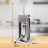 5L Sausage Stuffer Kit Filler Maker 304 Stainless Steel Heavy Duty Commercial Meat Machine Vertical Manual 2 Speeds