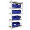 Monster Shop Garage Shelving Unit 5 Tier Racking Storage Warehouse Bays Industrial Heavy Duty Boltless Steel Shelves