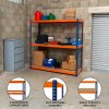 Garage Racking S-Rax Shelving Unit 3 Shelf 180cm x 180cm x 60cm Rack Heavy Duty Steel 300kg Capacity Per Shelf Adjustable Layout Boltless Assembly Rubber Feet 3 Reinforced Support Bars Warehouse